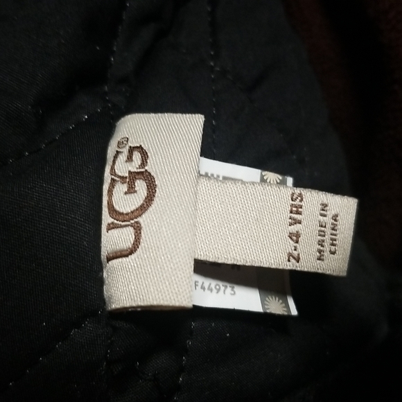 Ugg Kids Unisex Leather & Shearling Trapper hat blue sz. 2-4 years - Picture 7 of 11